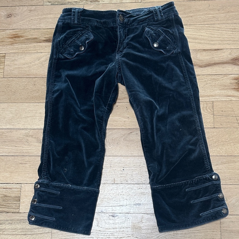 Black Velvet Cropped Pants